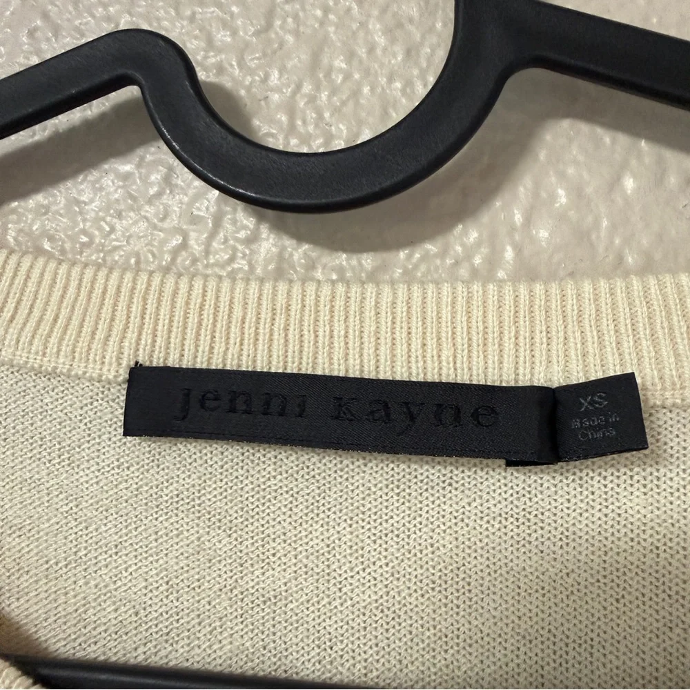 NWOT Jenni Kayne Avery Crewneck Sweater Stripe Cotton Merino Ivory Neutral XS - Picture 7 of 10